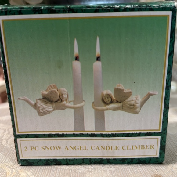 NWT RETRO SNOW ANGEL CANDLE CLIMBERS CERAMIC STILL IN ORIGINAL PACKAGING - Picture 3 of 5